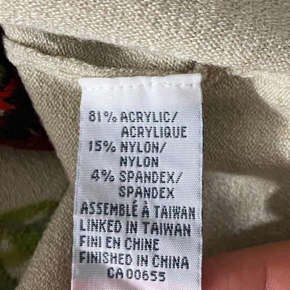 🌿4/$35🌿SMART SET Tan‎ Floral Embroidered Long Sleeve V Nec - Picture 6 of 7